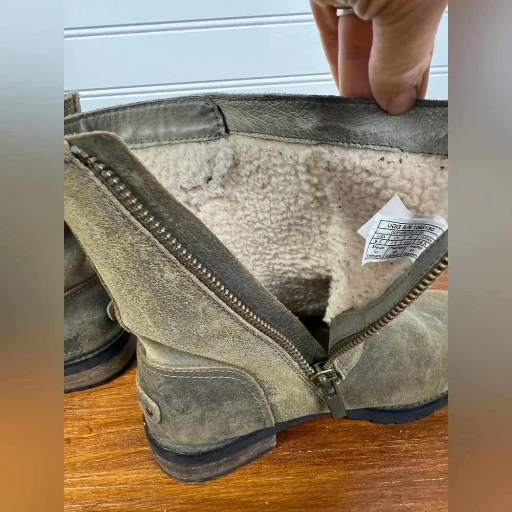 UGG women’s Niels II water resistant side zip moto Dove boots. Size 9.5 - Picture 5 of 11